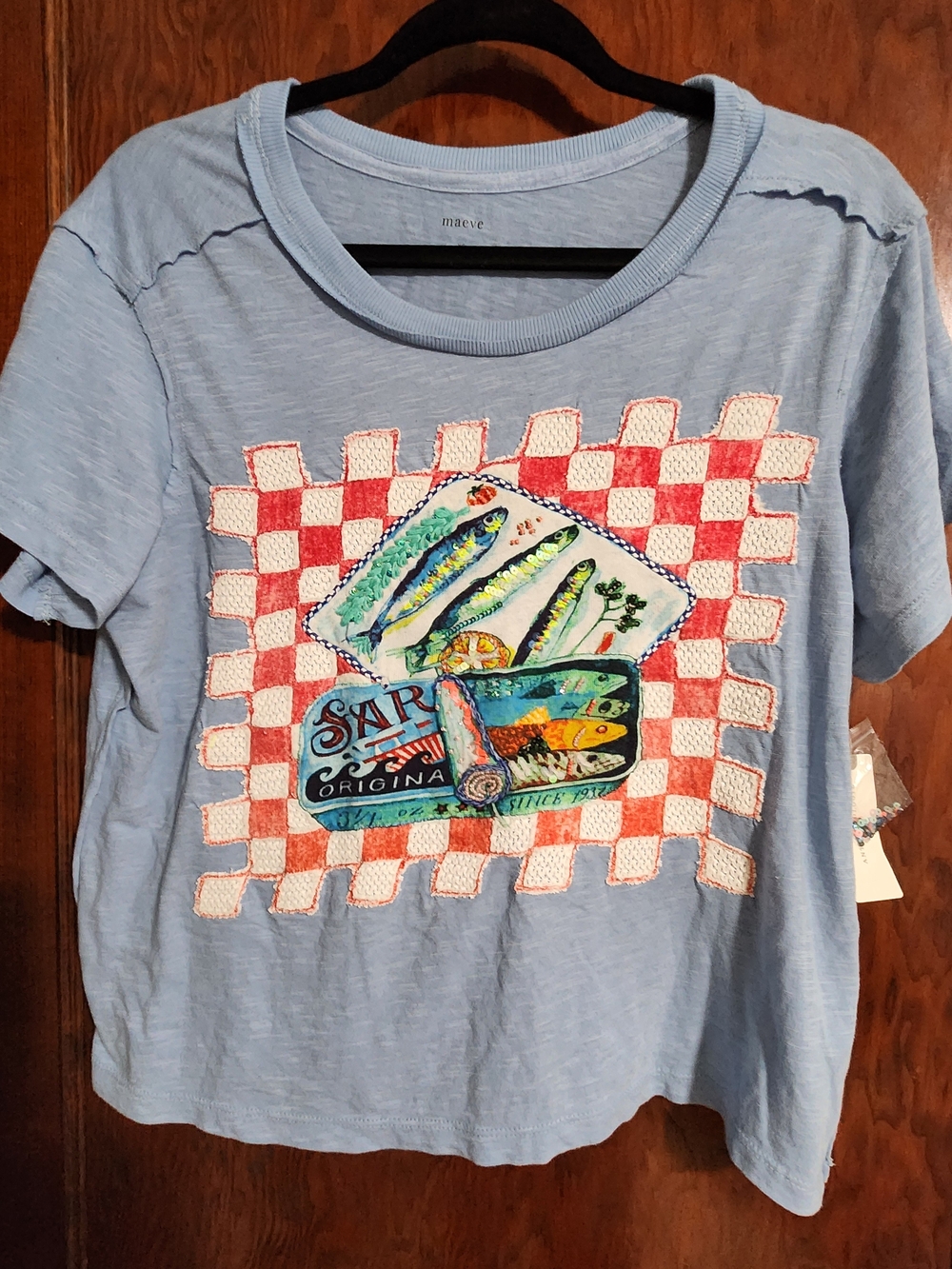 RARE & SOLD OUT Anthropologie Maeve Sardine Graphic Tee NWT XS